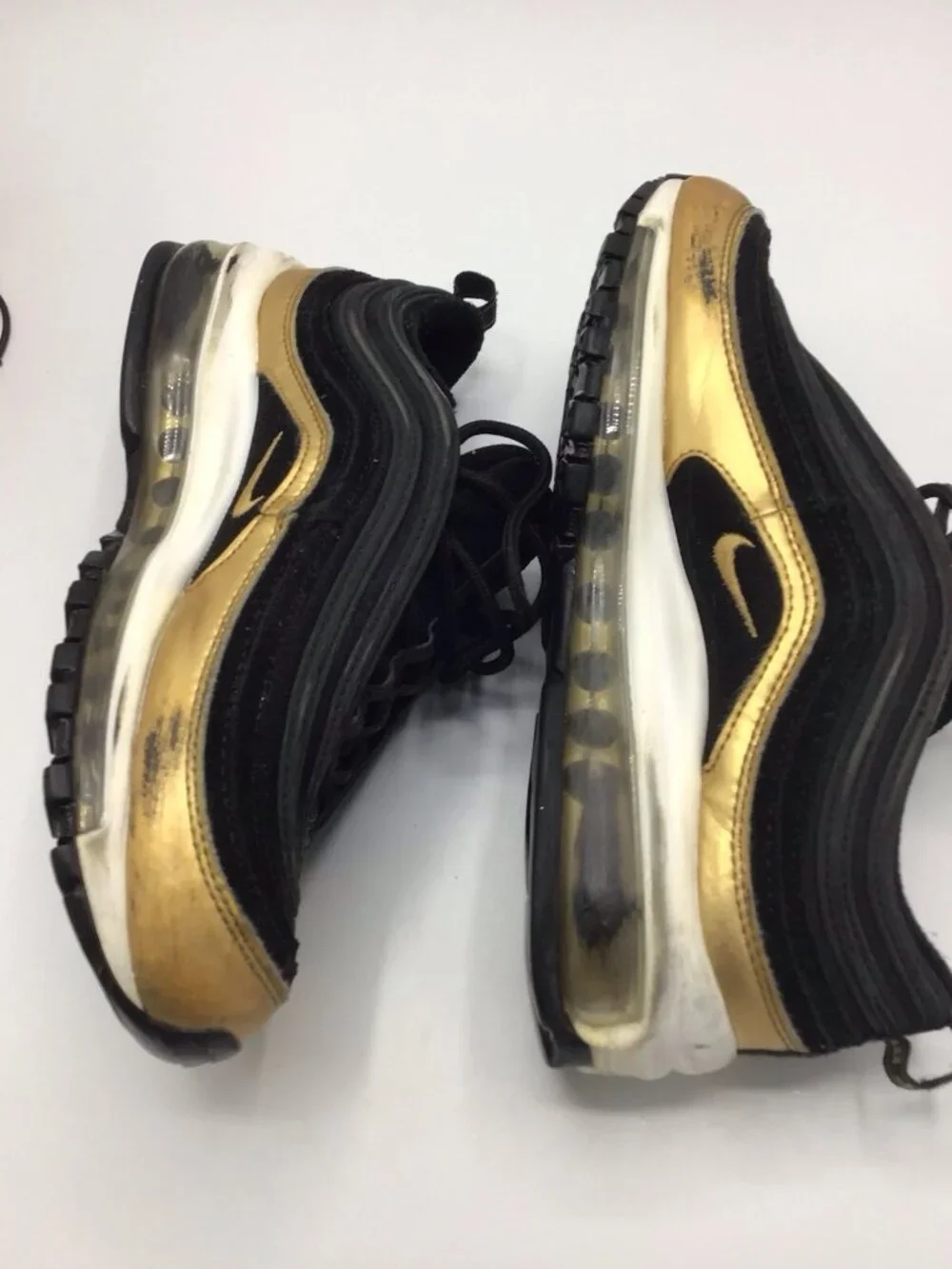Nike Air Max 97 Shoes Youth Size 5.5Y Black Gold Running Sneakers 921522-014